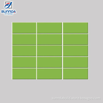 75x150mm unique color apple green ceramic wall subway tiles made in China